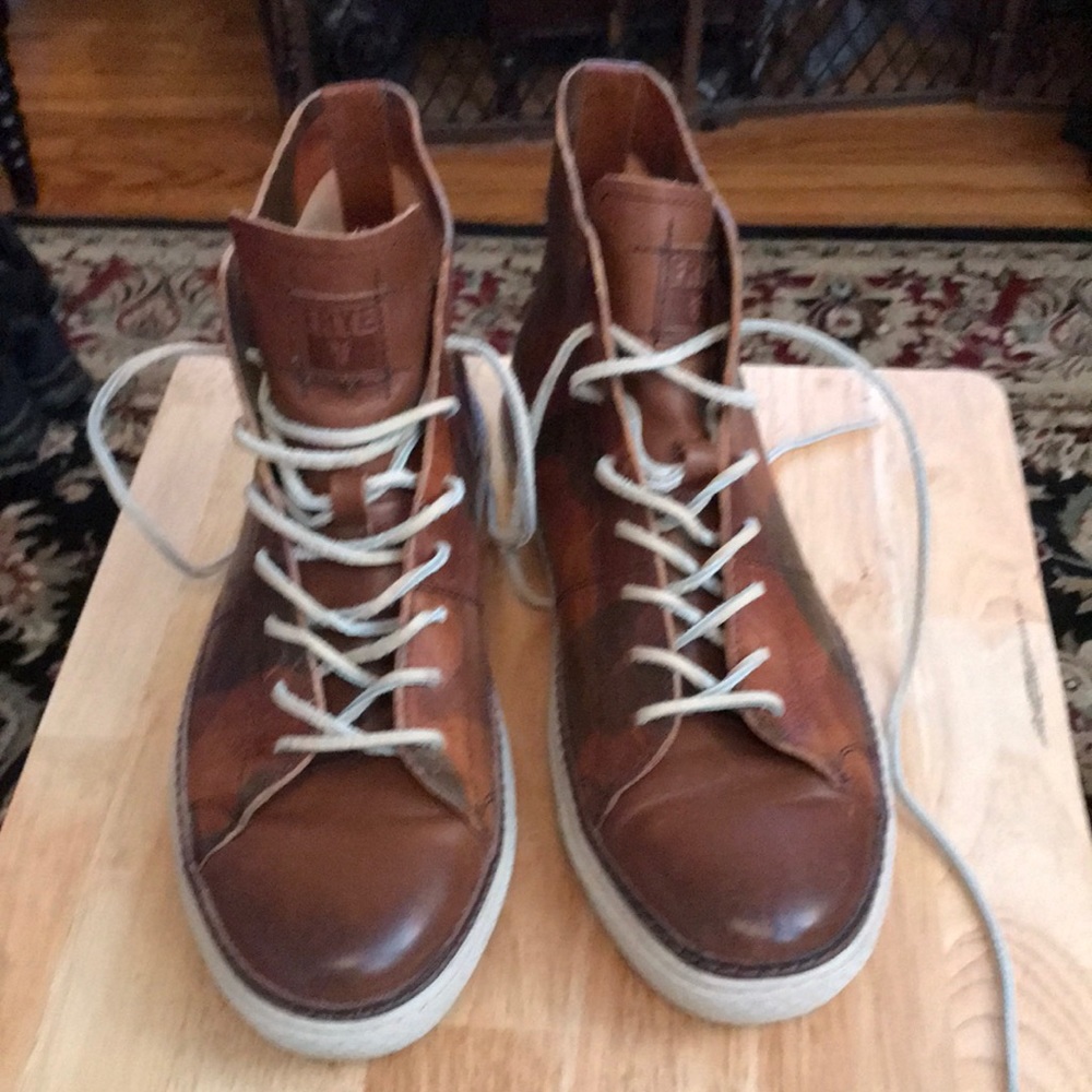Men’s Frye Brand Leather Camouflage Boots SZ 11 M US